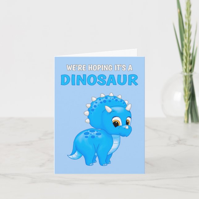 Invitación de embarazo de bebé de dinosaurios pequ (Anverso)