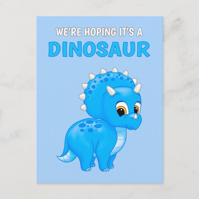 Invitación de embarazo de bebé de dinosaurios pequ (Anverso)
