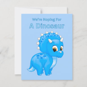 Invitación de embarazo de bebé de dinosaurios pequ
