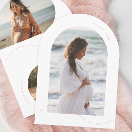 invitación de embarazo de bebé en arco de foto ros