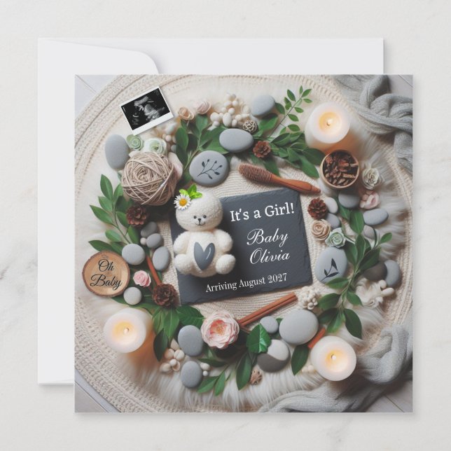 Invitación de embarazo de bebé para medios sociale (Anverso)