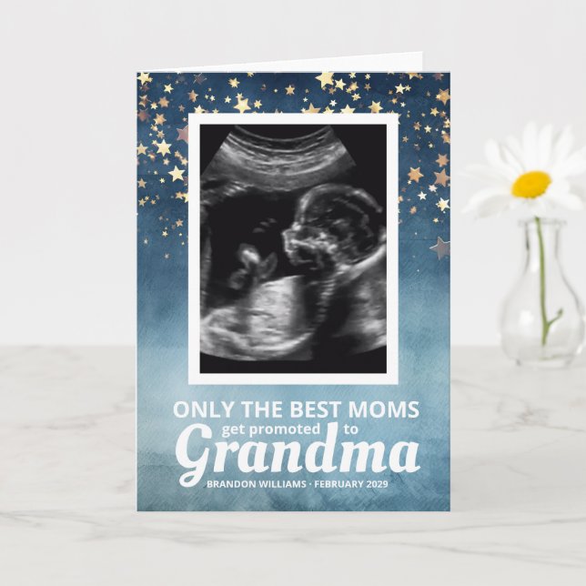 Invitación de embarazo de bebé ultrasonido Abuela (Planta pequeña)