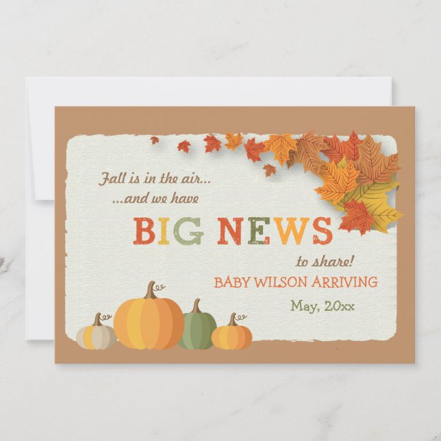 Invitación de embarazo de Big News (Anverso)