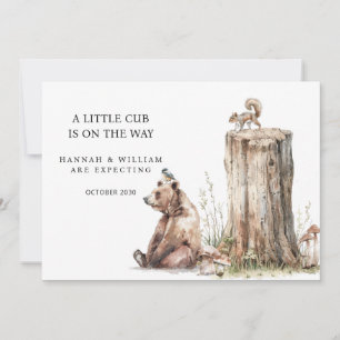 Invitación de embarazo de Cub de Oso de Woodland
