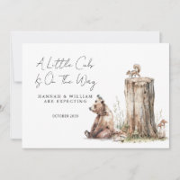 Invitación de embarazo de Cub de Oso de Woodland