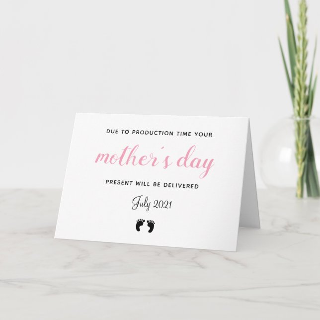 invitación de embarazo de Día de la Madre patas be (Anverso)