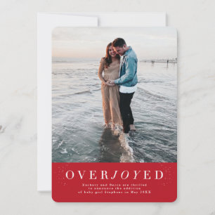 Invitación de embarazo de festividades rojas muy a