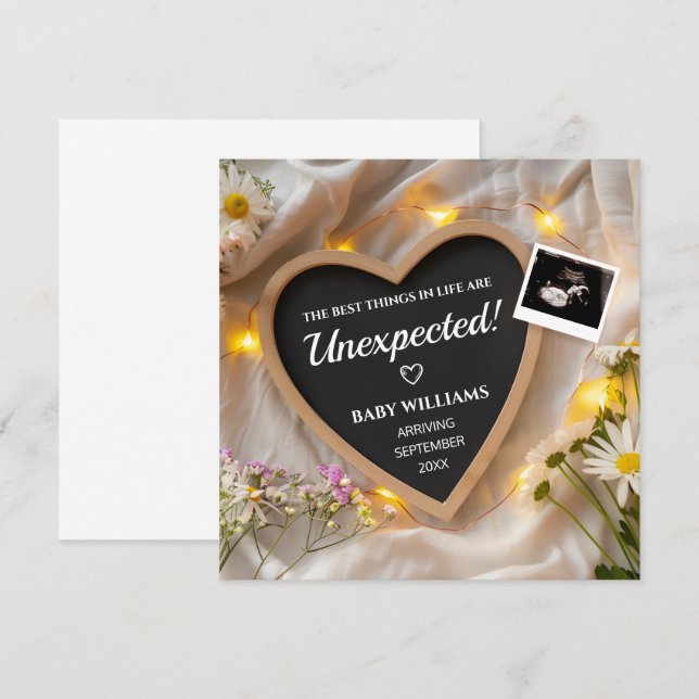 Invitación de embarazo de flores silvestres (Anverso / Reverso)