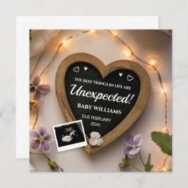 Invitación de embarazo de Flores Violetas