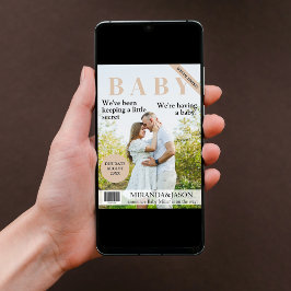 Invitación de embarazo de foto al estilo de una re