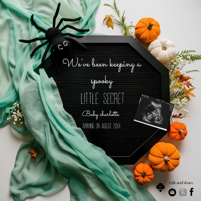 Invitación de embarazo de Halloween, dulce y espel (Subido por el creador)