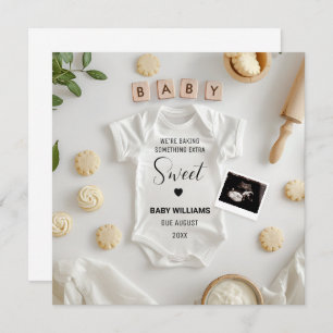 Invitación de embarazo de hormigón minimalista