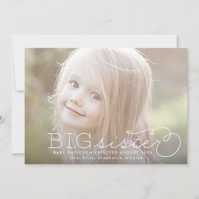 Invitación de embarazo de la foto de una hermana m (Anverso)