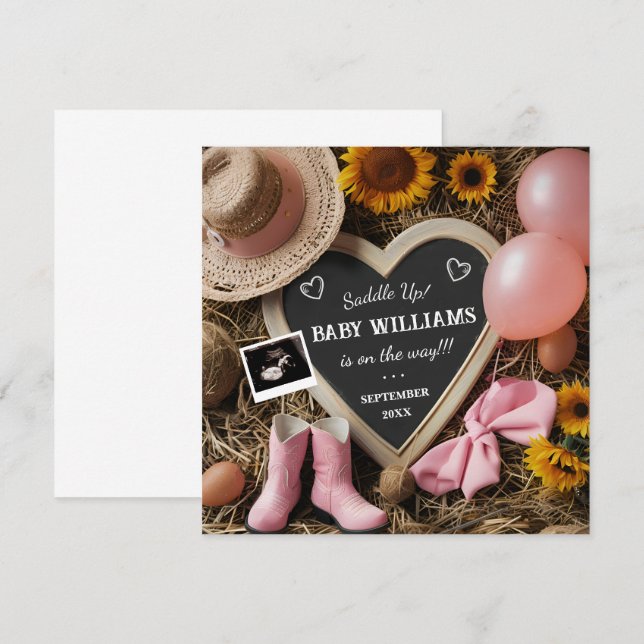 Invitación de embarazo de lechuza occidental (Anverso / Reverso)