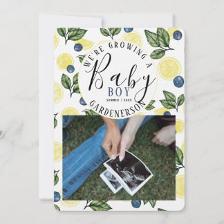 Invitación de embarazo de Lemon Blueberry Boy