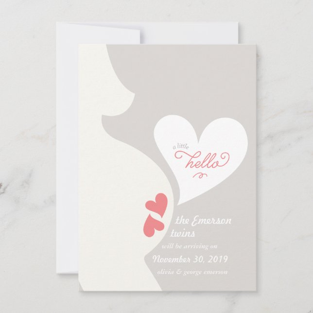 Invitación de embarazo de mami de amor (Anverso)