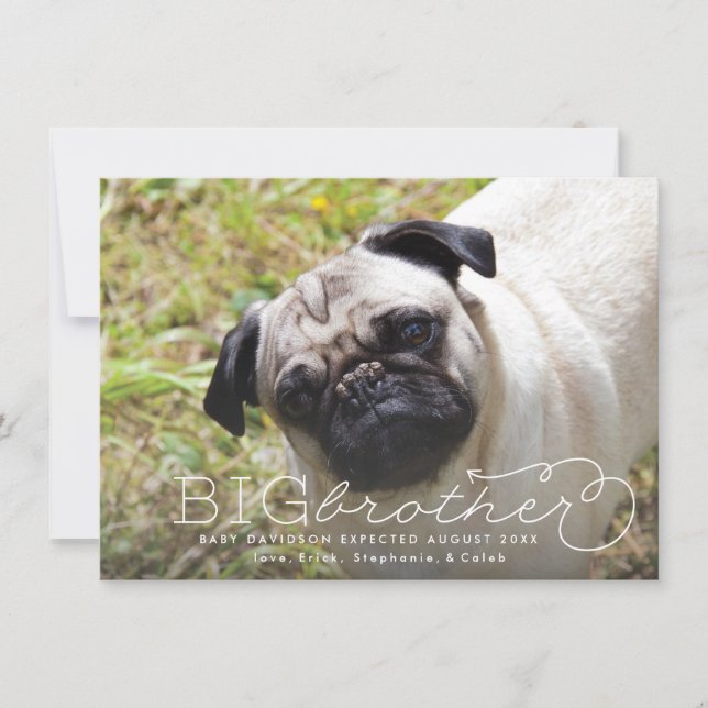 Invitación de embarazo de Mascota de foto de Gran  (Anverso)