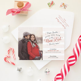 Invitación de embarazo de Navidades de la Lista de
