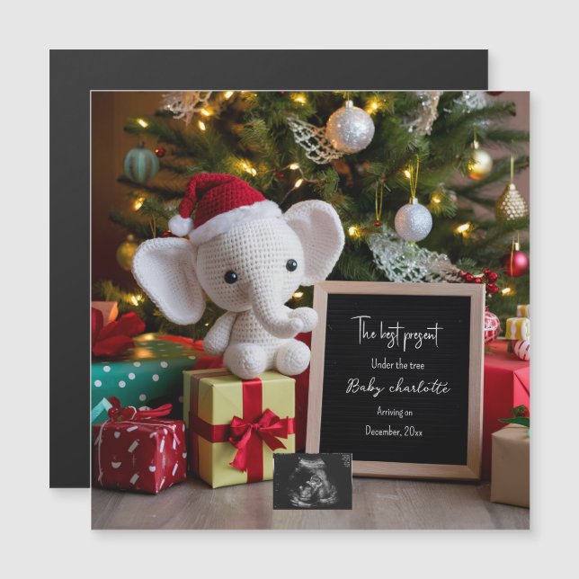 Invitación de embarazo de Navidades feriados festi (Anverso/Reverso)