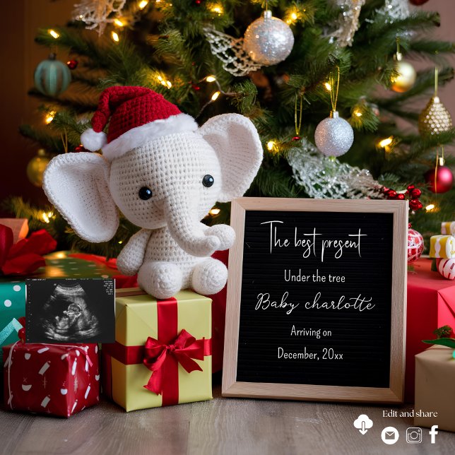 Invitación de embarazo de Navidades feriados festi (Subido por el creador)