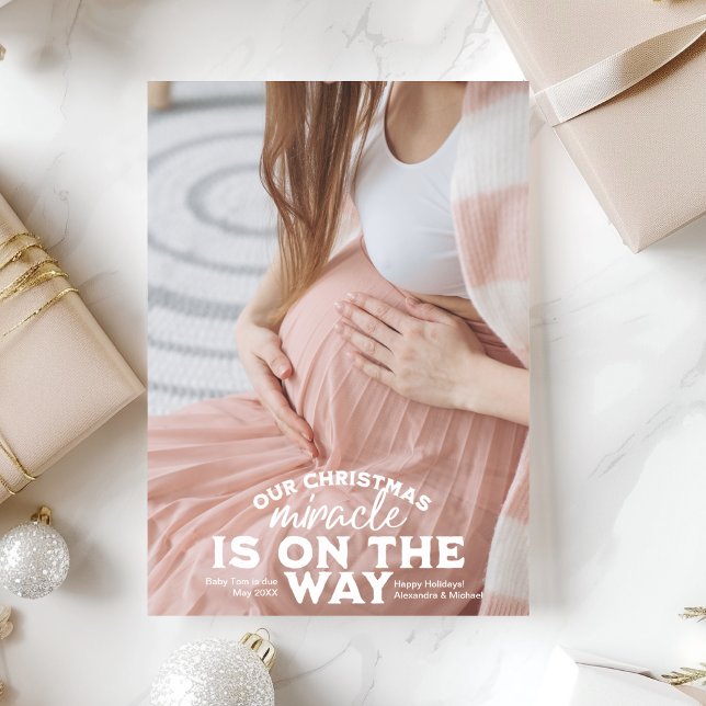 Invitación de embarazo de Navidades fotográficos (Subido por el creador)