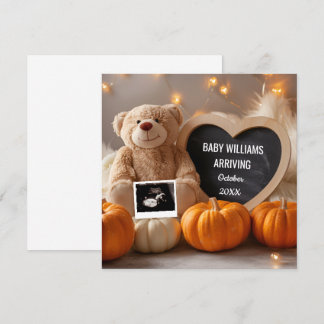 Invitación de embarazo de otoño en los medios soci