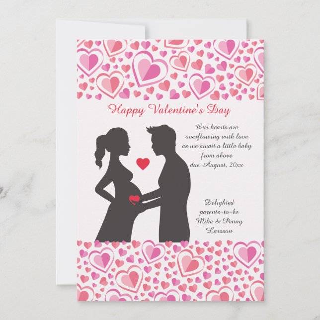 Invitación de embarazo de San Valentín (Anverso)
