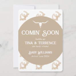 Invitación de embarazo de temática occidental