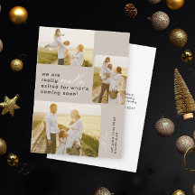 Invitación de embarazo de vacaciones en Beige real