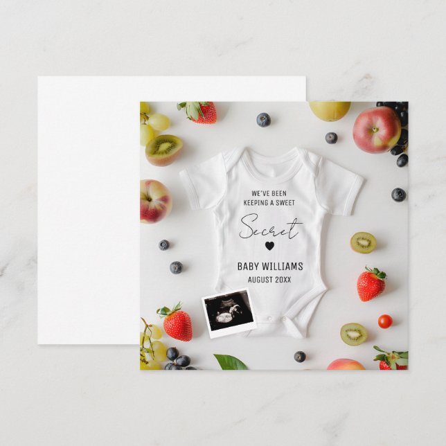 Invitación de embarazo de verano minimalista (Anverso / Reverso)