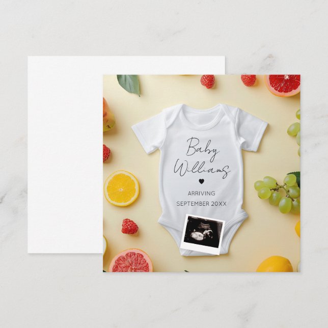 Invitación de embarazo de verano minimalista (Anverso / Reverso)