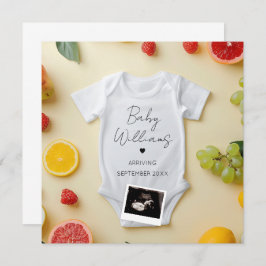 Invitación de embarazo de verano minimalista