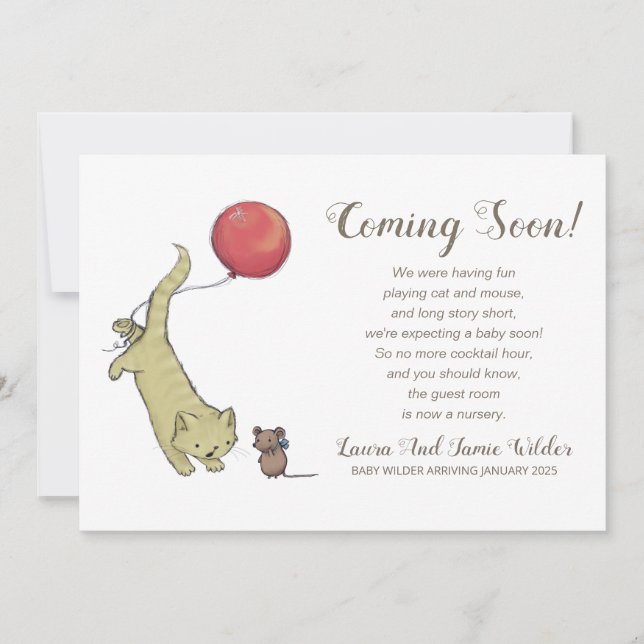 Invitación de embarazo divertida (Anverso)