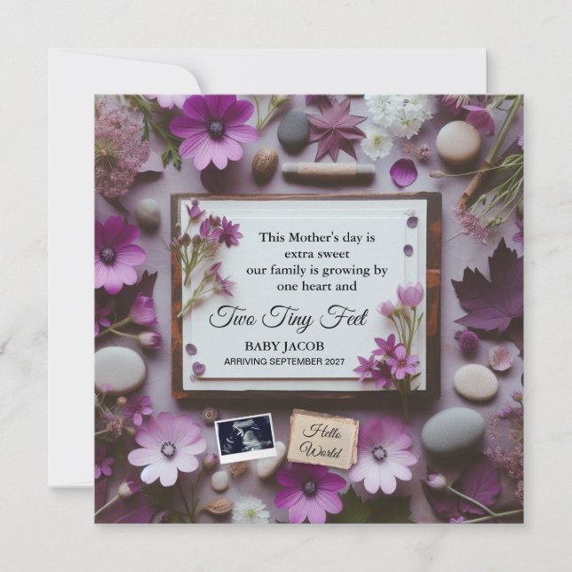 Invitación de embarazo en el día de la madre para  (Anverso)