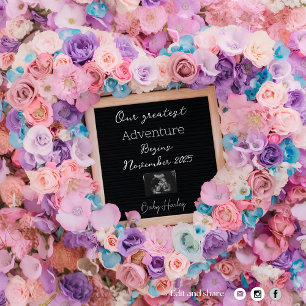 invitación de embarazo en flor pastel de ensueño