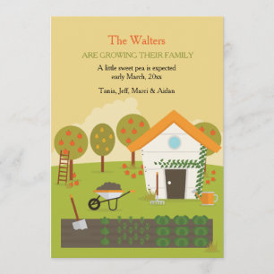 Invitación de embarazo en jardines fértiles
