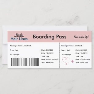 Invitación de Embarazo en la Aerolínea (rosa/azul)