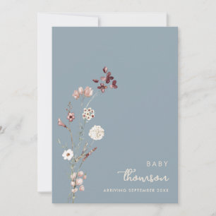 Invitación de embarazo floral Minimalista moderno