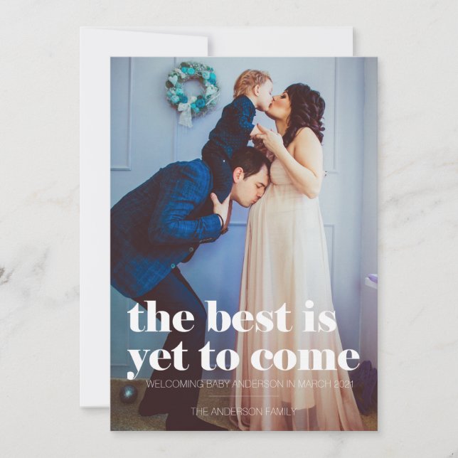 Invitación de embarazo, lo mejor está por venir (Anverso)