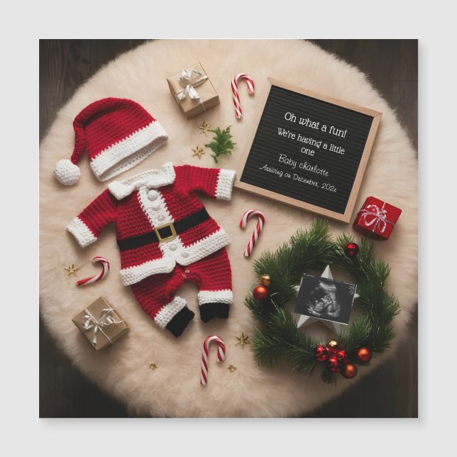 Invitación de embarazo Navidad única (Anverso)