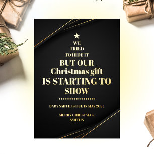 Invitación de embarazo no fotográfico en árbol de