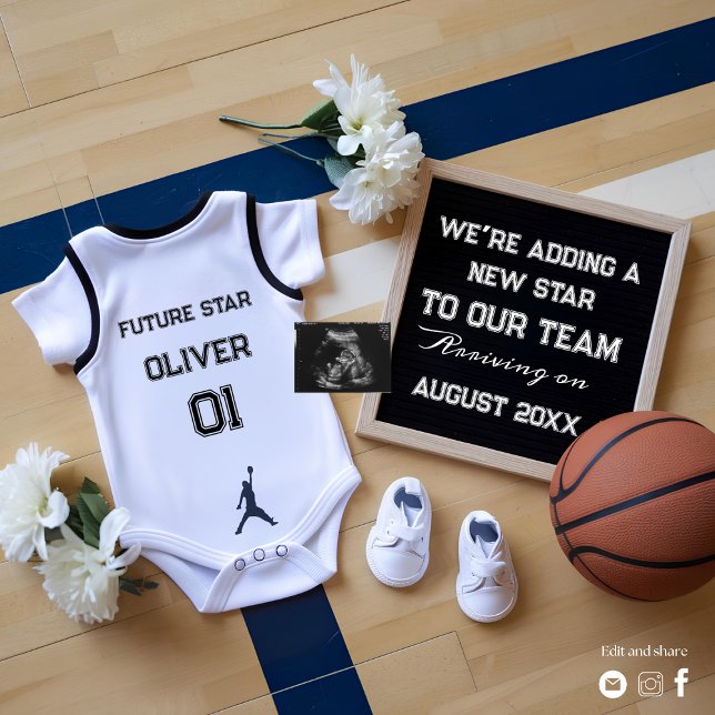 Invitación de embarazo personalizada de baloncesto (Subido por el creador)