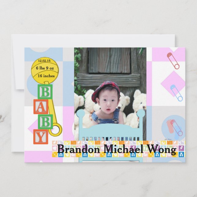 Invitación de embarazo por bebé recién nacido (Anverso)