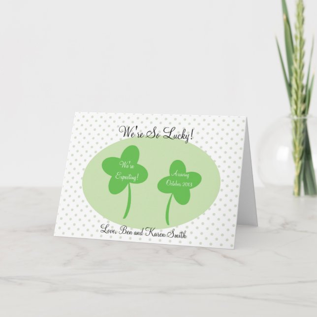 Invitación de embarazo por Día de San Patricio / A (Anverso)