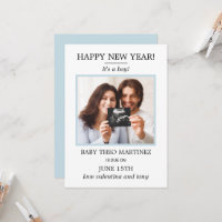 Invitación de embarazo por foto de Año Nuevo