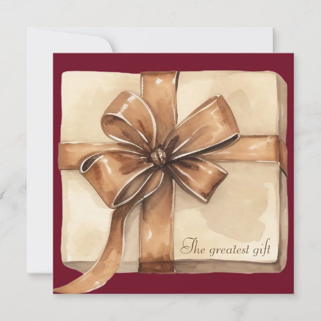 Invitación de embarazo por regalo de invierno (Anverso)