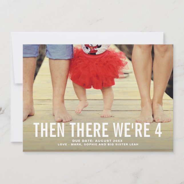 Invitación de embarazo por tipografía negrita (Anverso)