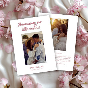Invitación de embarazo por un pequeño milagro rosa