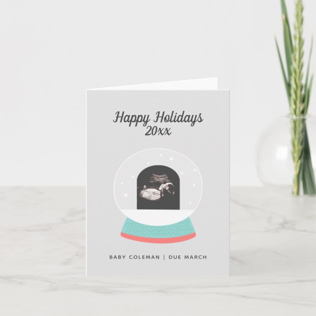 Invitación de embarazo Tarjeta de vacaciones sonog (Anverso)