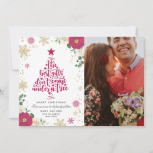 Invitación de embarazo Tarjeta fotográfica navideñ